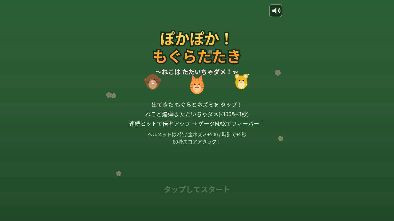 ぽかぽか！もぐらたたき ～ねこは たたいちゃダメ！～